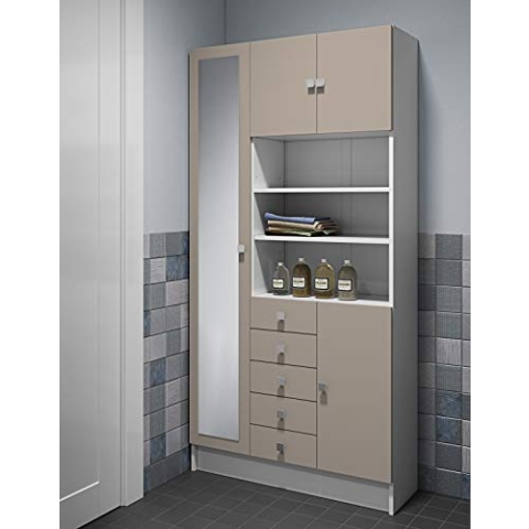 Symbiosis Schrank, folierte Spanplatte/melamines, weiß, 90 x 29,6 x 181,6 cm