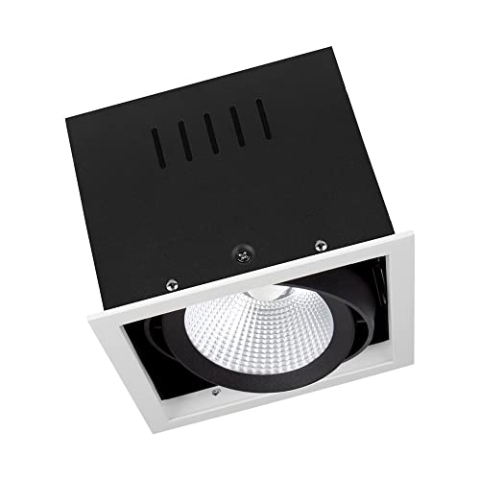 LEDVANCE Schwenkbarer Einbaustrahler, single Spot, für Akzent- und Allgemeinbeleuchtung | energiesparend, Ersatz für 1x35W HID, kalt weiß | SPOT MULTI 1x30W 4000K FL WT/BK