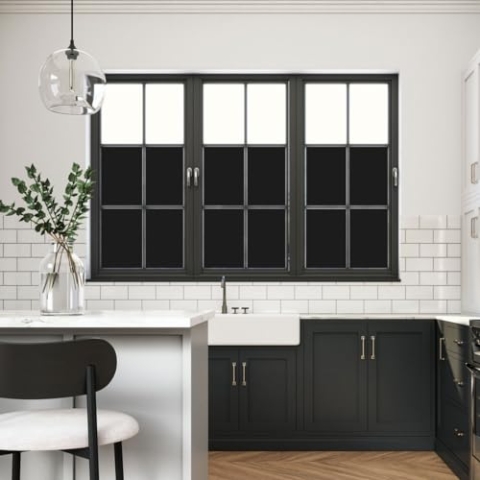 Ambiance Sticker Klebeband, Blickdicht, schwarz, für Fenster, elektrostatisch, verdunkelnd, UV-Schutz, 45 cm x Länge 5 m