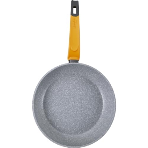 San Ignacio Lavacio - 20 cm Pfanne - Hergestellt in geschmiedetem Aluminium - Whitford Grey Innen- und Außenbeschichtung - Weiche Touch -Mango - Flammenschutz mit Farbe - Gesamtinduktion