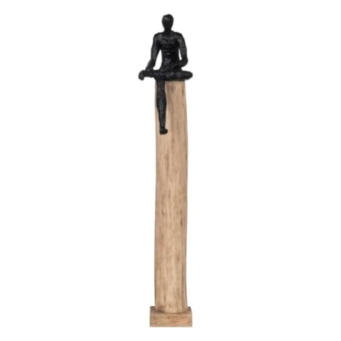 BigBuy Home Dekofigur Schwarz Natur Mann 18 x 13 x 76 cm
