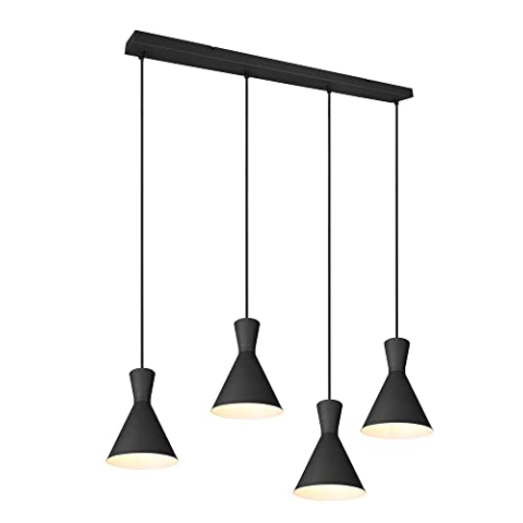 Reality Leuchten Pendelleuchte Enzo R30784032, Metall Schwarz matt, exkl. 4x E27