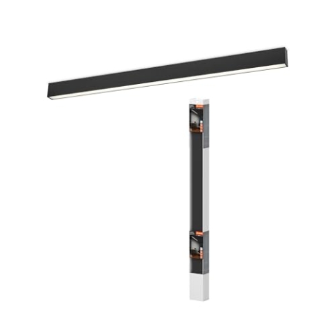 LEDVANCE Office Line Cuboid, quadratische Bürodeckenleuchte, 30 W, 3100 lm, 4000 K, 840 kaltweiß, 3-stufig dimmbar, schwarzes Aluminium, IP20