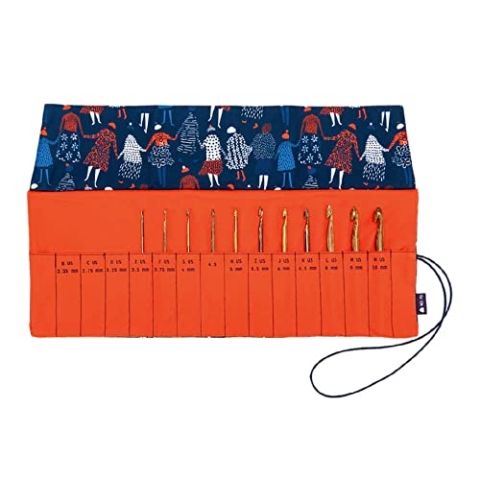 Della Q 104118 Crochet Roll, Red/White, Einheitsgröße