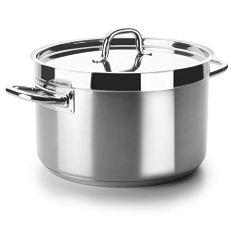 Lacor 54025 Fleischtopf mit Deckel Durchmesser 24 cm Chef Luxe, Silber