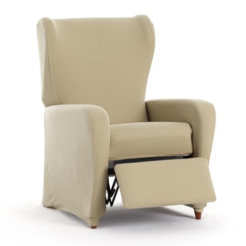 Eysa Bi-elastischer Sofabezug für Relax-Sessel, Farbe: Beige, Design Harlem