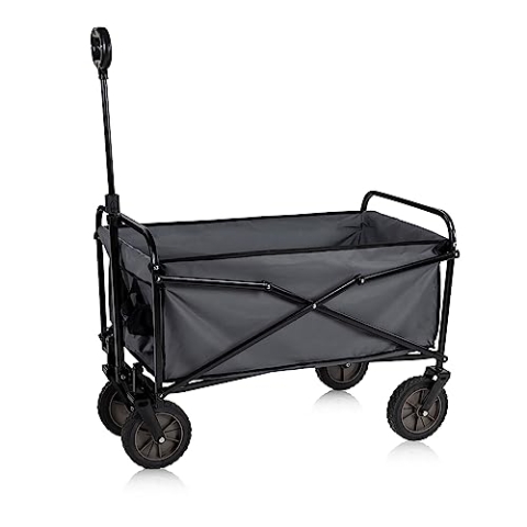 Camp Active Bollerwagen Faltbar - Transportwagen 63 x 52 x 82 cm - Strandwagen mit Belastbarkeit 70 kg - Einkaufswagen und Gartenkarre - Kinder Bollerwagen - Handwagen - Festival und Camping - Schwarz