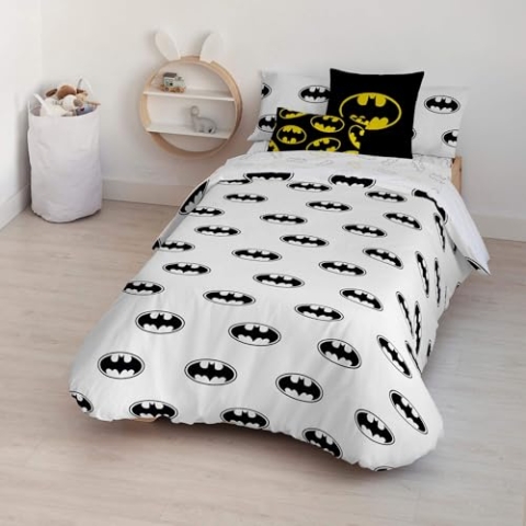 Belum Batman Bettbezug | Bettbezug Modell Batman Basic | Bettbezug mit Knöpfen | Bettbezug 100% Baumwolle | hochwertiger Bettbezug | Bettbezug (Bett 180 cm (260 x 240 cm)
