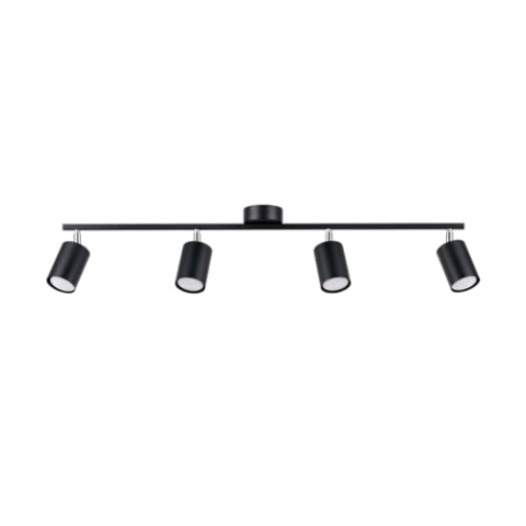 SOLLUX lighting LEMMI 4L Ceiling Lamp – Deckenleuchte Wohnzimmer – 4-Glühbirnen – Schlafzimmerlampe Decke – Glühbirne nicht enthalten – GU10-Fassung – Schwarz – 100x24x20cm