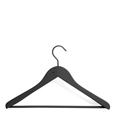 HAY Soft Coat Hanger Kleiderbügel 4er Set, Holz, Schwarz, 44 x 27 cm