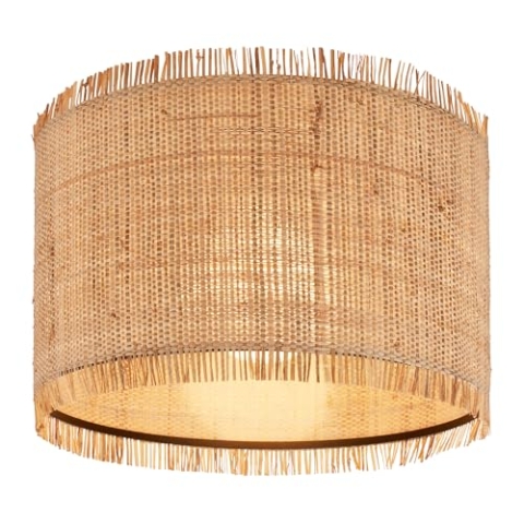 BRILONER - Deckenlampe mit Strohschirm, E27 Fassung, max. 10 W, Deckenleuchte, Boho, aesthetic, Lampe, Wohnzimmerlampe, Schlafzimmerlampe, Esszimmerlampe, Flurlampe, 40 x 28 cm (DxH), Natur