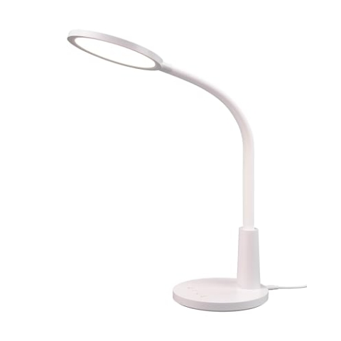 Reality Leuchten LED Schreibtischleuchte Sally R52671101, Kunststoff Weiß matt, inkl. 8.4 Watt LED, 4-fach Touch, Timer-Funktion