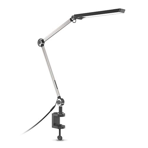 B.K.Licht - Schreibtischlampe einstellbar von warmweiß bis kaltweiß, schwenkbar, Touch, Klemmlampe, Klemmleuchte, Nachttischlampe, Leselicht Kinder, Bürolampe, Leselampe, 66,7x70,3 cm, Schwarz