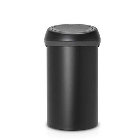 Brabantia Großer Mülleimer mit Touch-Funktion, Stahl, Mineral Mondlicht Schwarz, (60L) UK
