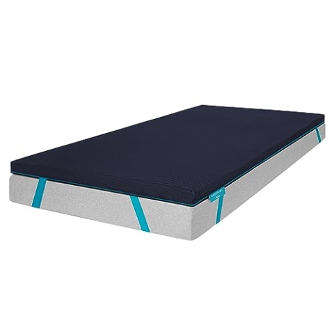 Cecotec Topserenity Flow Topserenity Matratzenauflage, 90 x 200 cm, Kern 100% viskoelastisch, elastische Gurte, rutschfest, mittlere Härte, 5 cm hoch, EasyClean Abdeckung, Vakuumverpackung