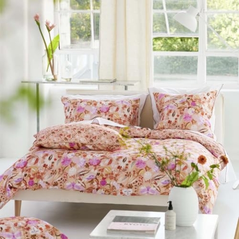 Bedruckter Baumwoll-Satin-Bettbezug, Giradon, 260 x 240 cm Designers Guild