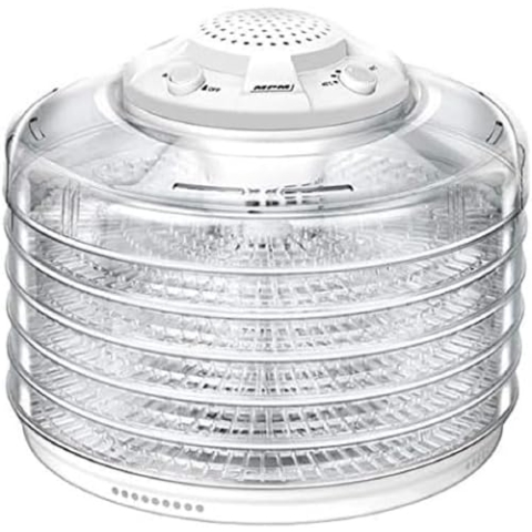 MPM MSG-10 Professioneller Dörrgerät für Lebensmittel, 5 Tabletts à 32 cm, Obst und Gemüse, Temperaturkontrolle (40°C-70°C), 350 W