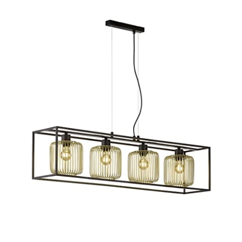 Fischer & Honsel Pendelleuchte | 4x E27 max. 40,0 W ohne Leuchtmittel | sandschwarz, goldfarben