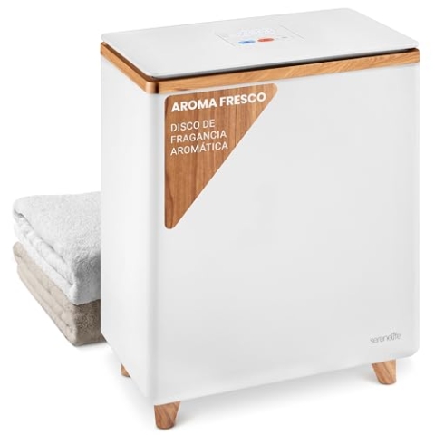 SereneLife Handtuchtrockner Elektrisch, Handtuchheizung Energiesparend als Organizer im Badezimmer, Towel Warmer mit großem Fassungsvermögen, Ein-Knopf-Bedienung für Bad, Spa & Wellness, Schwarz