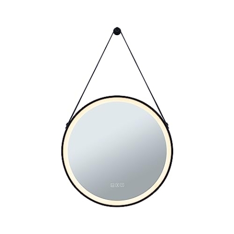 Paulmann 71089 LED Leuchtspiegel Mirra IP44 White Switch 750lm 230V 11,5W dimmbar Schwarz, Spiegel Badleuchte