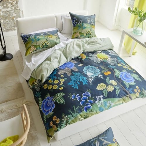 Bettbezug, Brokat, Indigo, 140 x 200 cm. Designers Guild