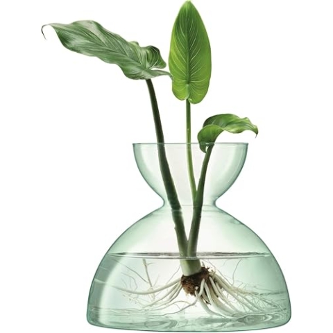 LSA Canopy Recycled Vase, Größe: 18 cm, Glas, Clear, 7.25”
