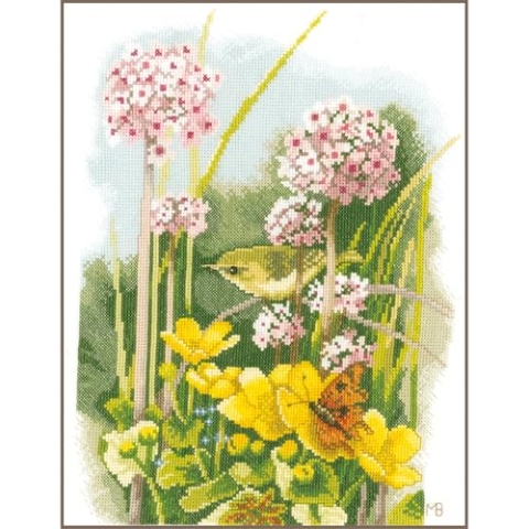 LANARTE Kreuzstich Stickpackungen Gezählter Kreuzstichbilder Set KLEINER VOGEL Wanddekoration Handarbeit Set für Erwachsene 27 x 34 cm DIY Deko Bastelset Handwerker Kreative Geschenkset