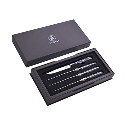 LAGUIOLE - Laguiole 4268473 Set mit 4 Steakmessern (22 cm) mit Edelstahlklinge und Harzgriff