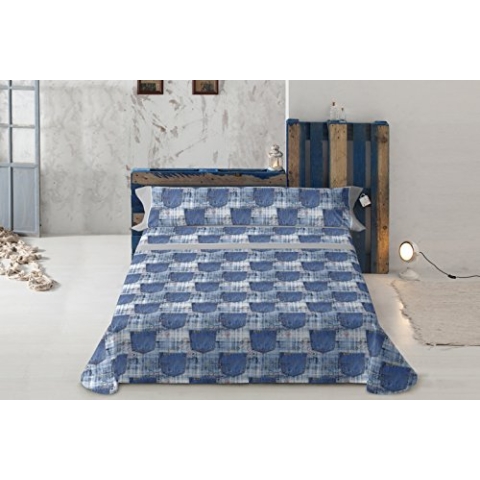 Gale Hayman Style – Lois Taschen aus Polycotton-Savannen 180 x 205 x 0.5 cm Blau/Grau