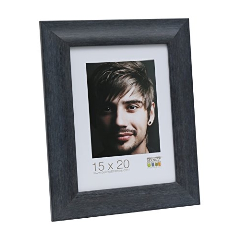 Deknudt Frames S45MF2 Bilderrahmen 50x60 Bilderrahmen schwarz, schräg abfallende Leiste, imitierte Maltechnik Kunststoff Fotokader