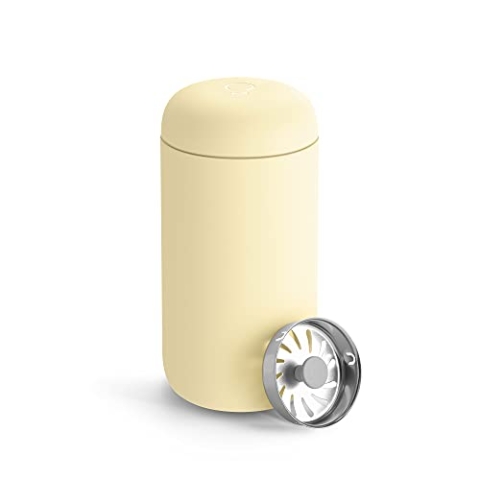 Fellow Carter Move Reisebecher – Vakuumisolierter Edelstahl-Kaffee- und Teebecher mit Keramik-Innenseite und Spritzschutz, Buttered Popcorn, 340 ml Tasse