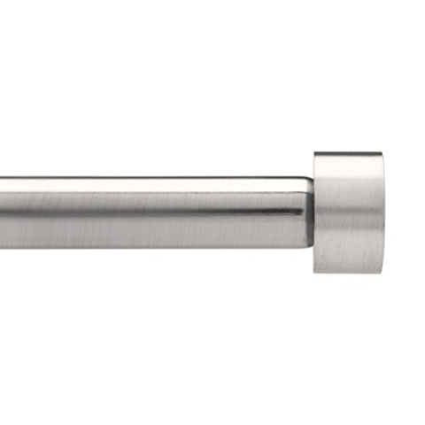 Umbra Cappa Gardinenstange – Moderne Teleskop-Vorhangstange, Ausziehbar von 183 – 366 cm, Inklusive Wandhalter, Befestigungsmaterial und Endstücke, Metall / Gebürstetes Nickel