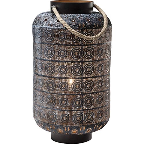 Kare Design Bodenleuchte Sultan, Schwarz, Lampe, Orientalisches Muster, Durchmesser 33cm, Kippschalter, Stahl, Wohnzimmer, 58x33x33 cm (H/B/T)