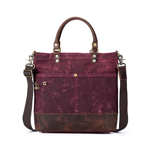 Della Q 22246 Canvas Tote, Leder, Red, Einheitsgröße