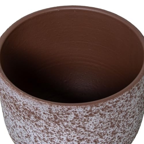 Alexandra House Living Blumentopf-Set, Braun, Keramik, 3-teilig
