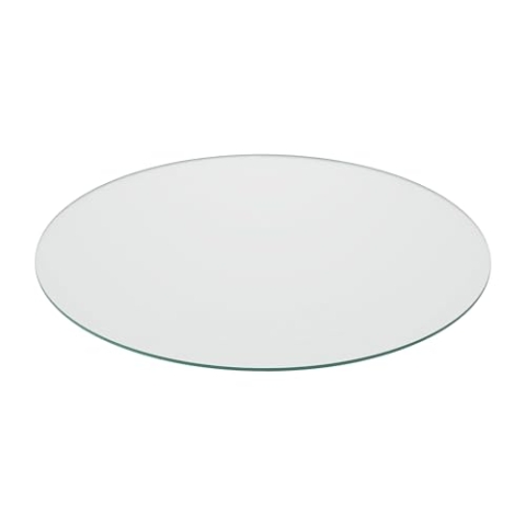 Relaxdays Glasplatte, Ø 90 cm, 8 mm dick, gehärtetes ESG, runde Glasscheibe für Tisch & Kamin, Tischplatte, transparent
