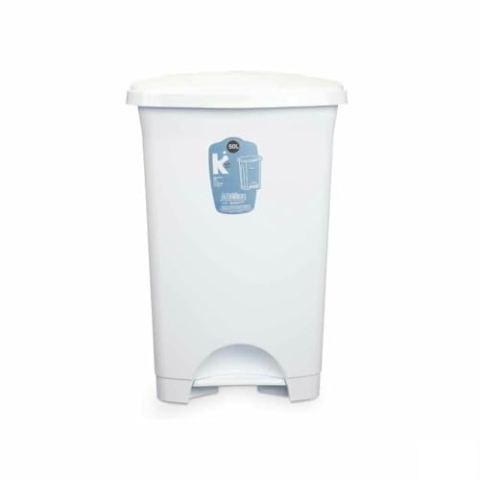 BigBuy Home Weißer Treteimer aus Kunststoff, 50 l, 3 Stück