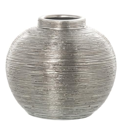 Alexandra House Living Vase, silberfarben, Keramik, 28 x 28 x 27 cm