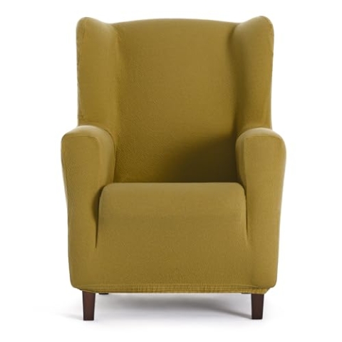 EYSA Bi-elastischer Sofabezug für Ohrensessel, Senf, Harlem-Design