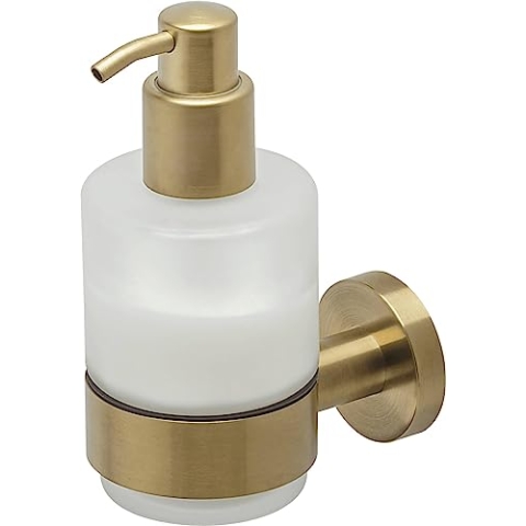 Geesa Nemox Seifenspender, Inhalt: 200 ml Edelstahl/Glas, Farbe: Gold gebürstet, 67 x 148 x 103 mm