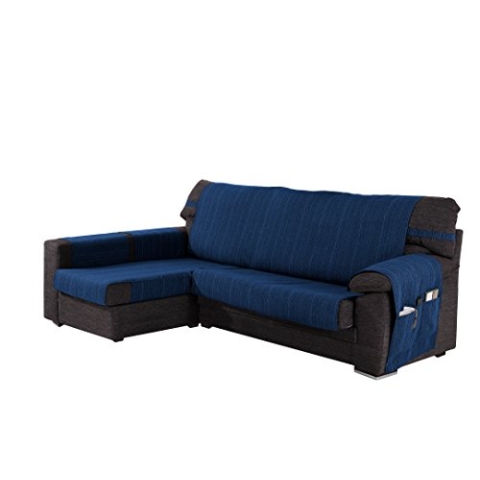 Martina Home Ribera Chaiselongue, Arm Links, Stoff, Blau, 280 cm