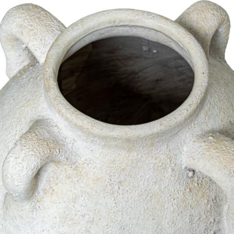 Alexandra House Living Vase, Weiß, Keramik, 20 x 24 cm, mit Griffen