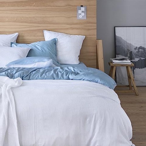 ITC Bettbezug, Bambus-abgeleitetes Rayon, blau, 140 x 200 cm