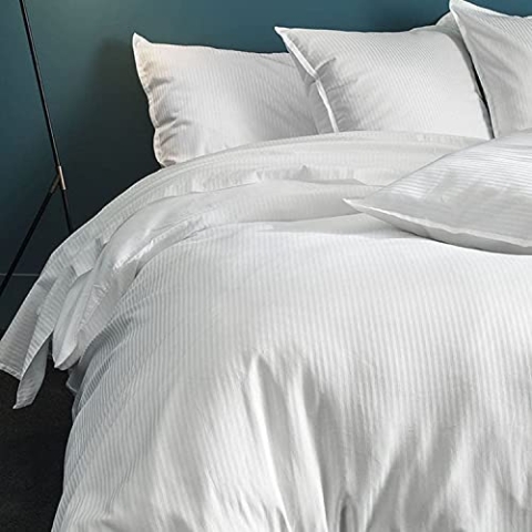 Bettbezug aus Baumwoll-Satin, 140 x 200 cm, weiß, Grand Hotel