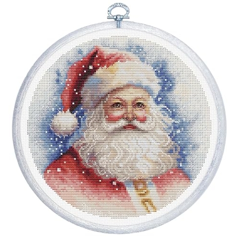 Luca-S Kreuzstich Stickpackung mit Stickrahmen Santa Zählmuster