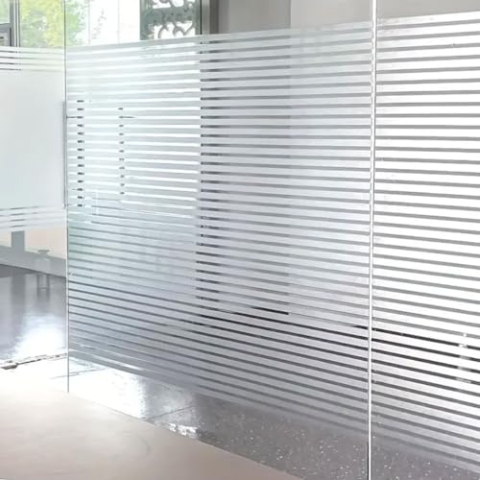 Ambiance Sticker Klebefolie, Blickdicht, Linien, für Fenster – elektrostatische Sichtschutzfolie für Fenster – H 45 cm x L 40 m