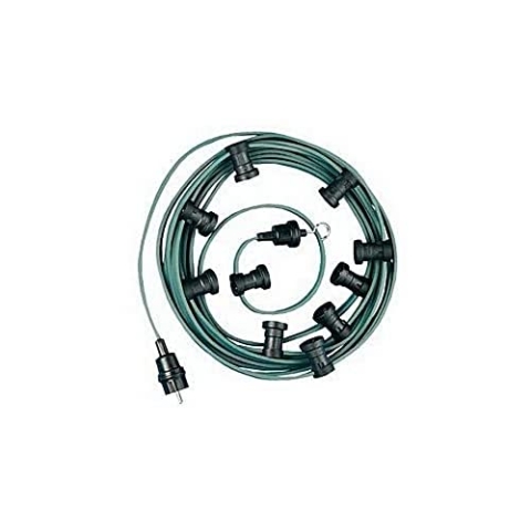 JÄGER DIREKT 680.1020 Illuketten-Set, E27, 10m mit 20 montierten Fassungen, Grün, 1