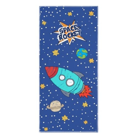 HappyFriday Mr Fox Space Rocket Badetuch, Mehrfarbig, 70 x 150 cm