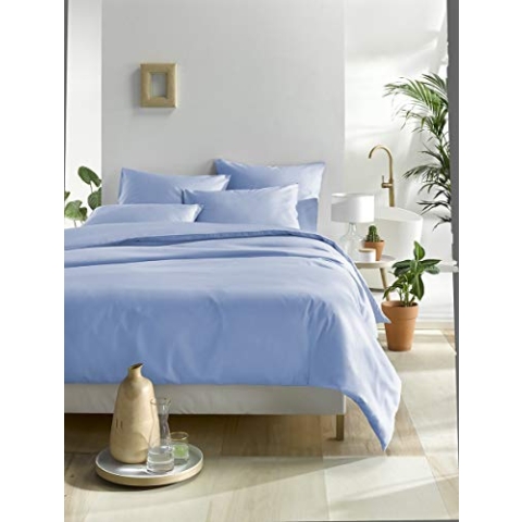 De Witte Lietaer Olivia Bettwäsche, Satin, gekämmte Baumwolle, Serenity, 240 x 220 cm + 2 Kissenbezüge