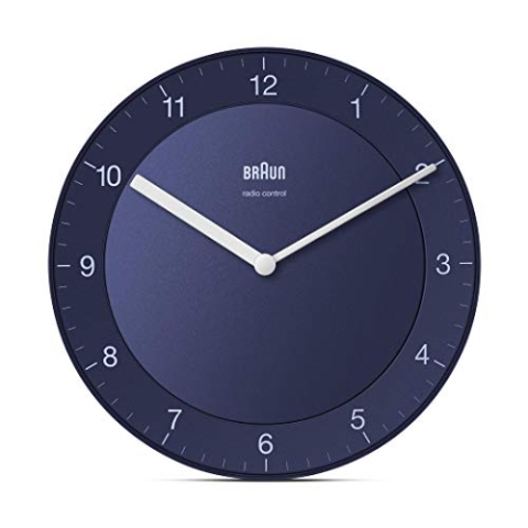 Braun Funkwanduhr Wanduhr, Kunststoff, Blau, normal